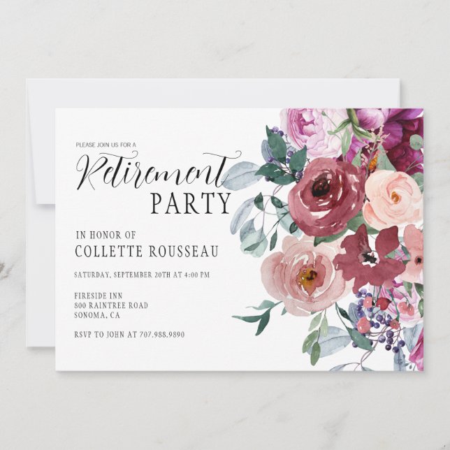 Élégant Chic Retraite Party Invitation (Devant)