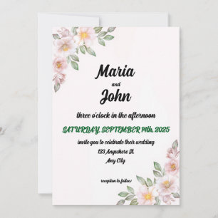 Elegant Chic Romantic Minimalist Classic Pink  Inv Invitation