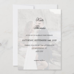 Elegant Chic Romantic Minimalist Classic White Invitation
