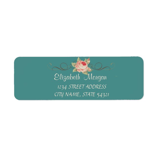 Elegant Chic Romantic, Rose  Address Label (Front)