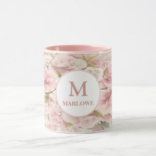 Elegant chic romantic rose floral    mug