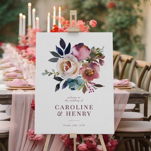 Elegant Chic Romantic Rose Wedding Sign (Creator Uploaded)