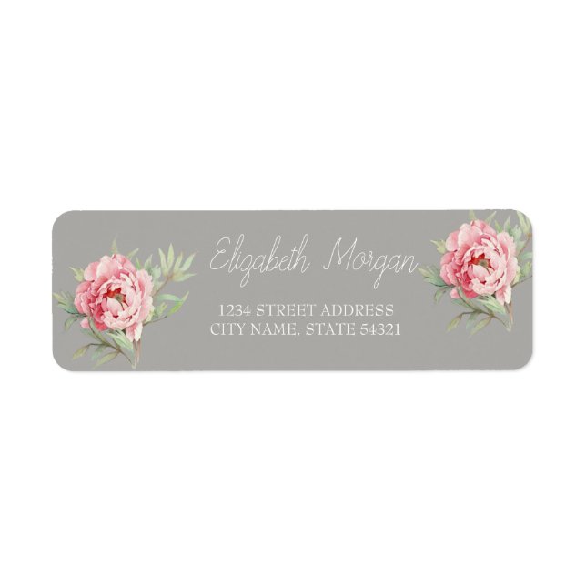 Élégant Chic Romantique Rose Étiquette de adresse (Devant)