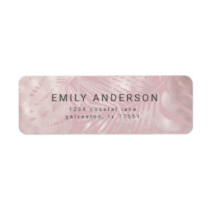 Élégant chic rose d'or fausse feuille adresse de r