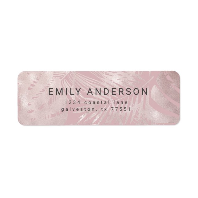 Élégant chic rose d'or fausse feuille adresse de r (Devant)