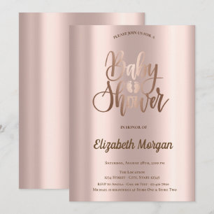 Elegant Chic Rose Gold  Baby Shower Invitation