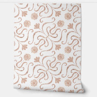 Elegant Chic Rose Gold Floral Damask Pattern Light