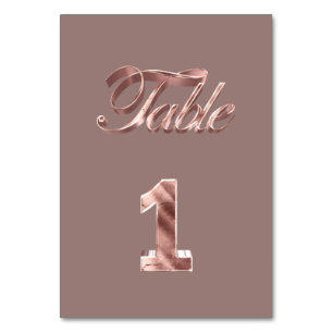 Elegant Chic Rose Gold Party Guests Table Number 1