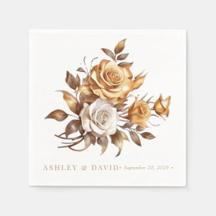 Elegant Chic Rose   Romantic Engagement Party Napkin