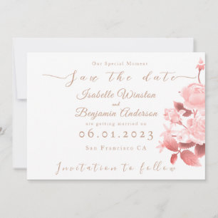 Elegant Chic Rose Wedding Announcement