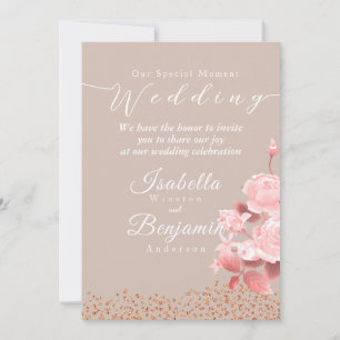 Elegant Chic Rose Wedding Invitation