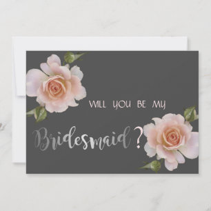 Elegant Chic Roses,Floral Bridesmaid Card