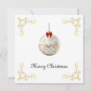 Elegant Chic Rustic Colourful Merry Christmas Ball Holiday Card