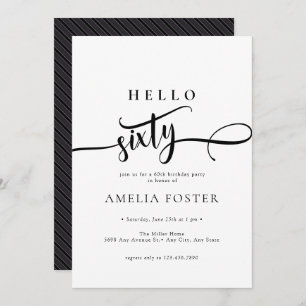 Elegant  Chic Script 60th Birthday Invitation