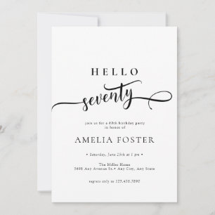 Elegant  Chic Script 70th Birthday Invitation