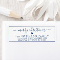 Elegant Chic Script Christmas Return Address Label