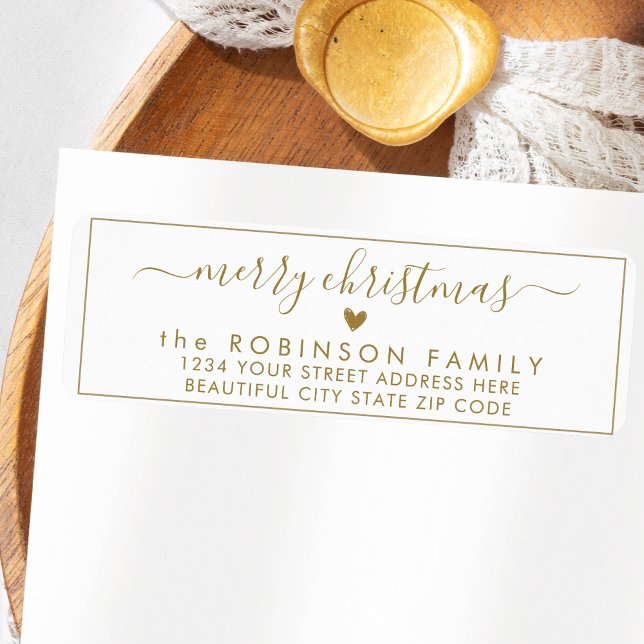 Elegant Chic Script Christmas Return Address Label (Creator Uploaded)
