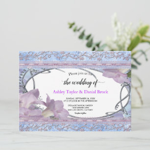 Elegant Chic Script Fancy Luxury Formal Wedding Invitation