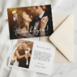 Elegant Chic Script Love Heart Wedding Photo Thank You Card<br><div class="desc">Elegant Chic Script Love Heart Wedding Photo Thank You Card. For further customization,  please click the "customize further" link and use our design tool to modify this template.</div>