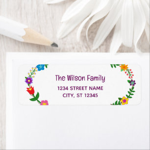 Elegant Chic Script Modern Flowers Return Address