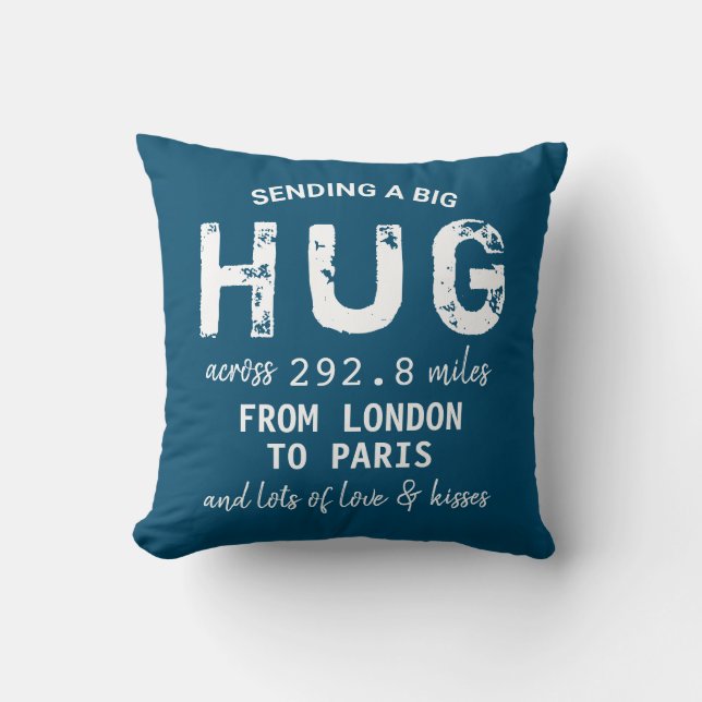 Elegant chic "Sending a big Hug" custom Distance Throw Pillow (Front)
