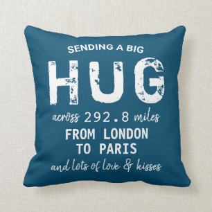 Elegant chic "Sending a big Hug" custom Distance Throw Pillow