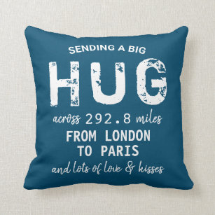 Elegant chic "Sending a big Hug" custom Distance Throw Pillow