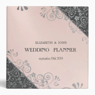 Elegant Chic Silver  Flowers Binder