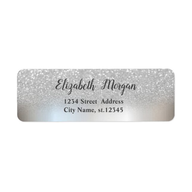 Elegant Chic  Silver Glitter Ombre Bokeh (Front)