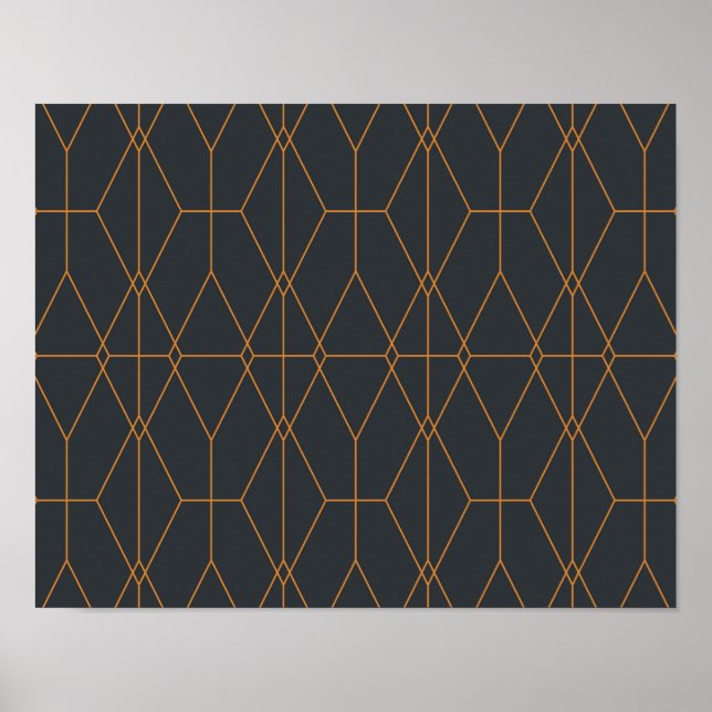 Elegant, chic, simple, luxurious line pattern art poster (Front)