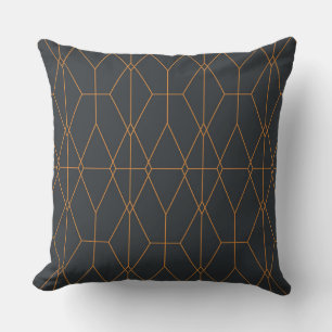 Elegant, chic, simple, luxurious line pattern art throw pillow