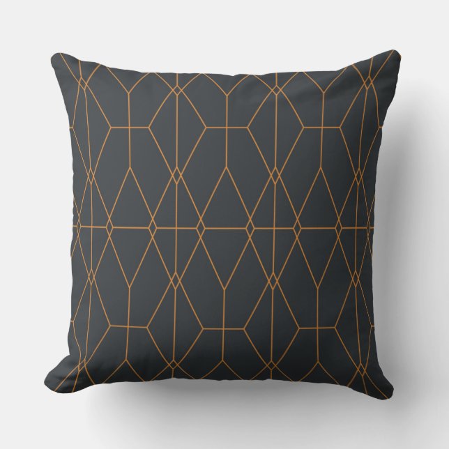 Elegant, chic, simple, luxurious line pattern art throw pillow (Front)
