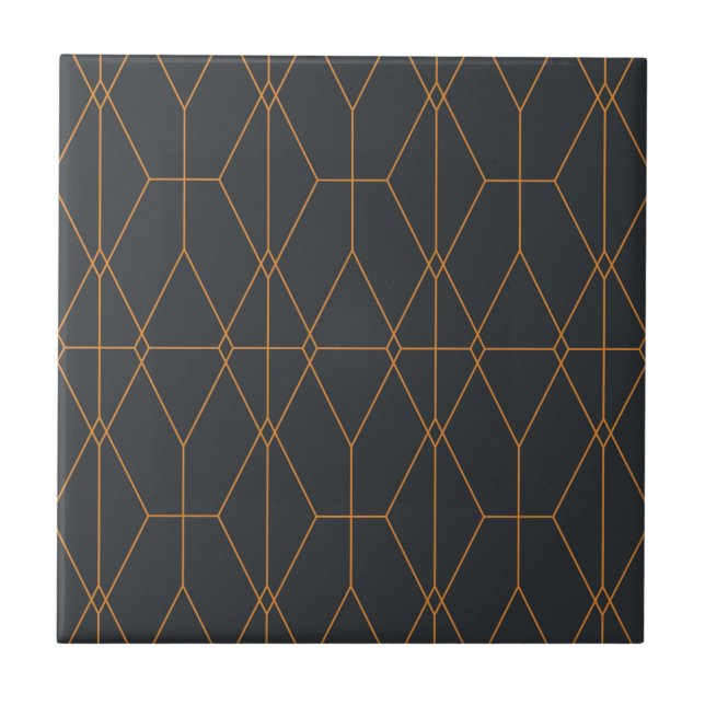 Elegant, chic, simple, luxurious line pattern art tile (Front)