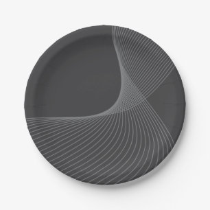 Elegant, chic, simple, modern graphic pattern art paper plate