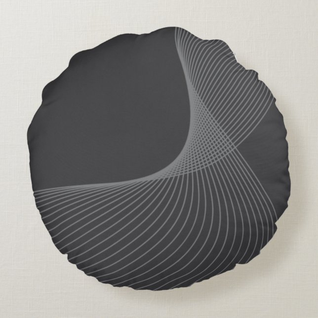 Elegant, chic, simple, modern graphic pattern art round pillow (Back)