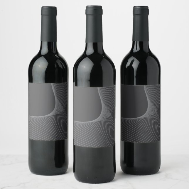 Elegant, chic, simple, modern graphic pattern art wine label (Bottles)