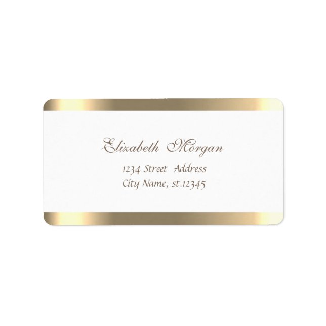 Elegant Chic  Simple,White ,Striped Label (Front)