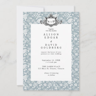 Elegant Chic Soft Indigo DIY Custom Photo Wedding Invitation