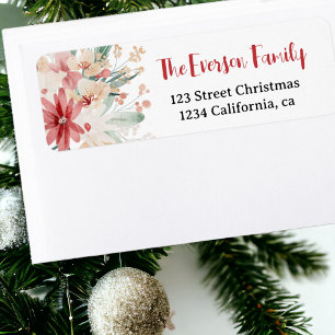 Elegant chic Soft Watercolor Floral Christmas