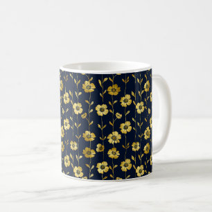 Elegant Chic Stylish Feminine Trendy Black Gold  Coffee Mug