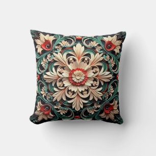 Elegant Chic Stylish Floral Luxury Colourful  Throw Pillow