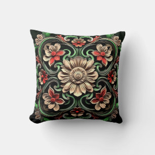 Elegant Chic Stylish Floral Luxury Colourful Throw Pillow