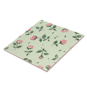 Elegant Chic Stylish Girly Flowers Rose Trendy Tile