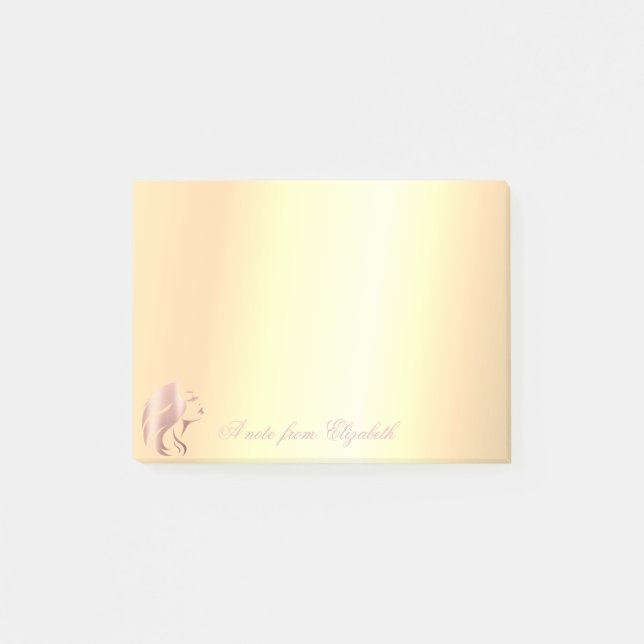 Elegant Chic  Stylish Gold Face Silhouette Post-it Notes (Front)