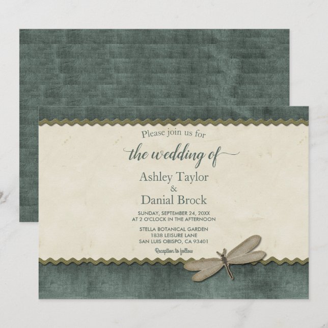 Elegant Chic Stylish Luxury Script Modern Wedding Invitation (Front/Back)