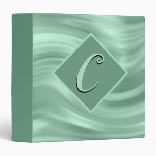 Elegant Chic Teal Swirl Monogram Stylish Binder