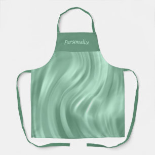 Elegant Chic Teal Swirl Pattern Personalized Apron