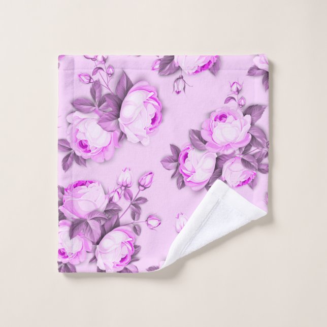 Élégant chic tendance Pink floral (Gant de toilette)
