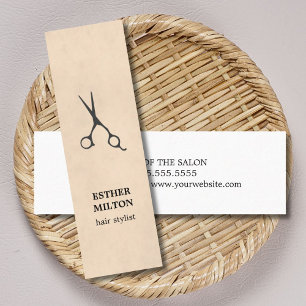 Elegant Chic Texture Grey Scissors Hair Stylist Mini Business Card