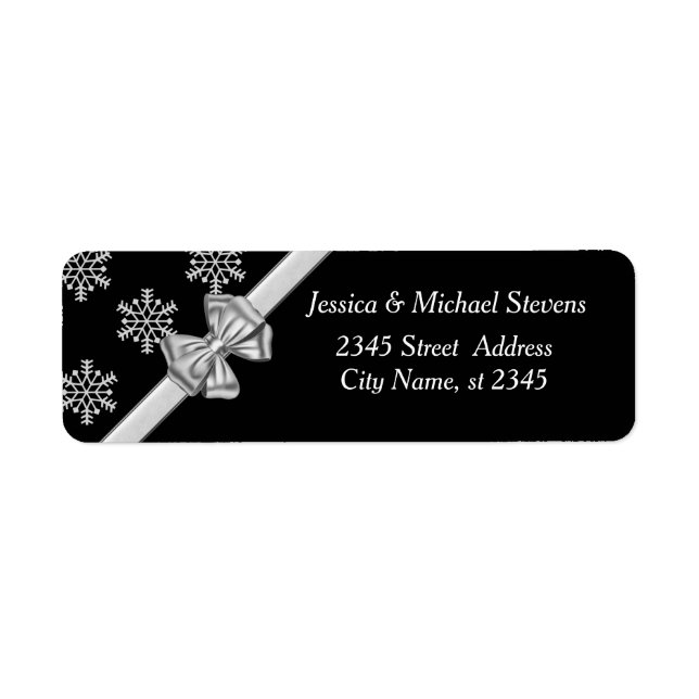 Elegant chic trendy holiday snowflake silver bow (Front)